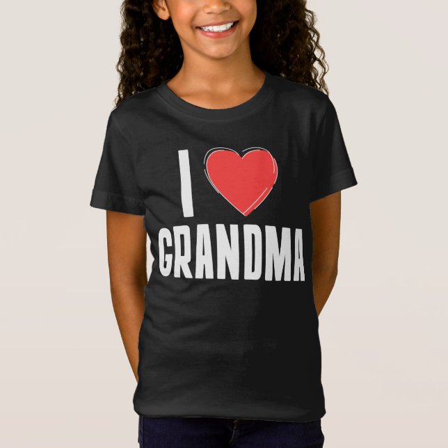 I Kärlek Grandma Mor Day Typography Shirt T Shirt (Framsida)