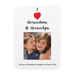 I Kärlek Grandma och Grandma Photo Magnet Keepsak