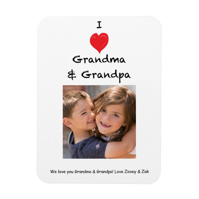 I Kärlek Grandma och Grandma Photo Magnet Keepsaké (Vertikal)