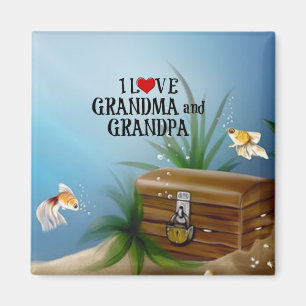 I Kärlek Grandma och Grandpa Magnet