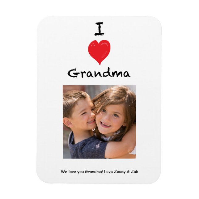 I Kärlek Grandma Photo Magnet Keepsaké (Vertikal)