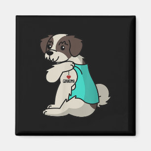 I Kärlek Grandma Tattoo Shih Tzu Grandmor Hund Magnet