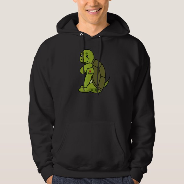 I Kärlek Grandma Tattoo Turtle Grandmor Pet Hoodie (Framsida)