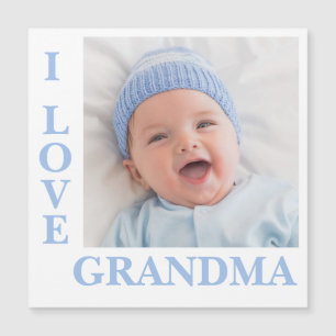 I Kärlek Grandma Typography Photo Magnetic Card