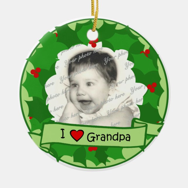 I Kärlek Grandpa Julgransprydnad Keramik (Framsidan)