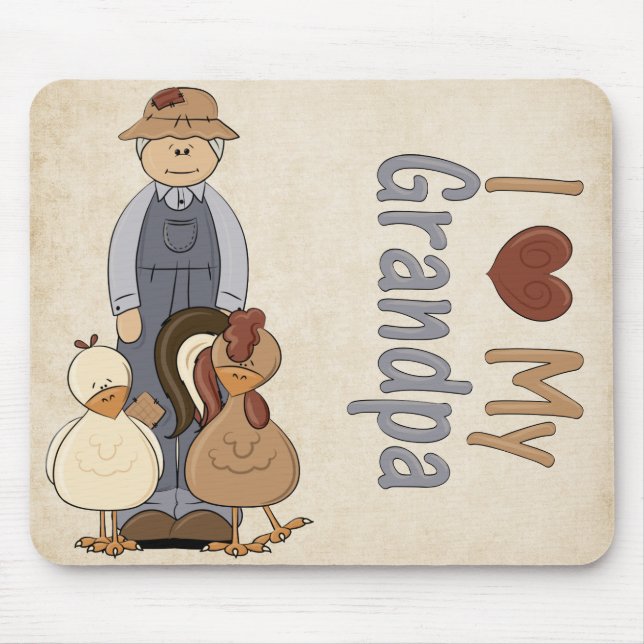 I Kärlek Grandpa Mousepad Musmatta (Framsidan)