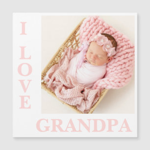 I Kärlek Grandpa Rosa Typography Photo Birth Magne