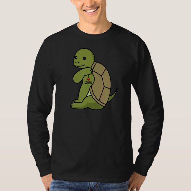I Kärlek Grandpa Tattoo Tortoise Grandfather Pet T Shirt (Framsida)