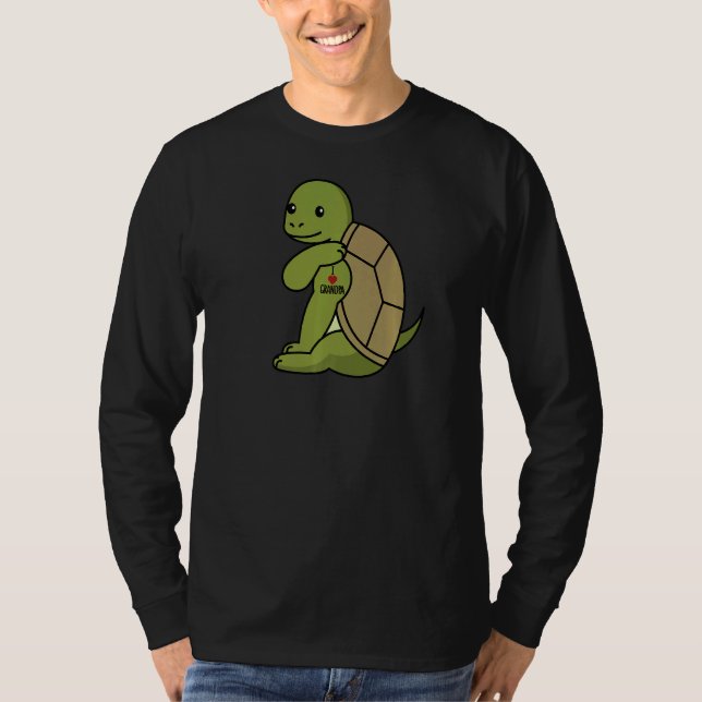 I Kärlek Grandpa Tattoo Tortoise Grandfather Pet T Shirt (Framsida)