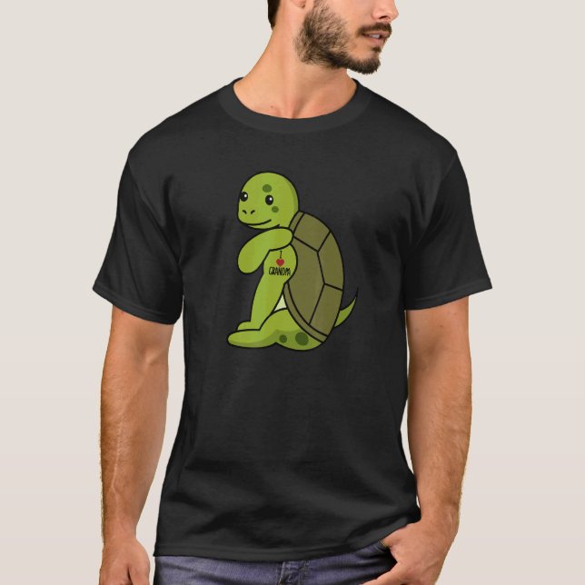 I Kärlek Grandpa Tattoo Turtle Grandfather Pet T Shirt (Framsida)