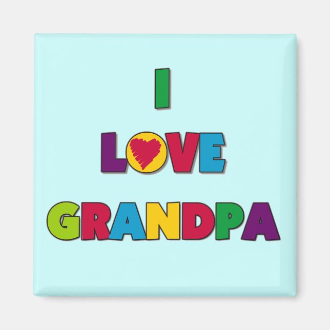 I Kärlek Grandpa Tshirts och Gifts Magnet (Framsidan)