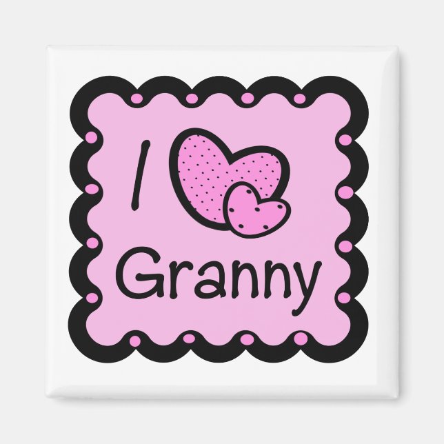 I Kärlek Granny Cute T-Shirte Magnet (Framsidan)