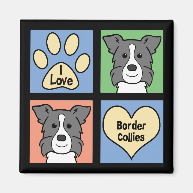 I Kärlek Gräns Collies Magnet (Framsidan)