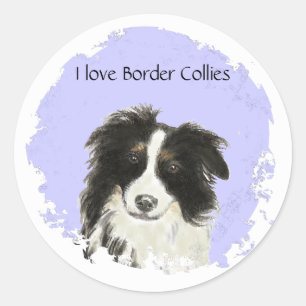 I kärlek Gräns Collies Sticker Runt Klistermärke