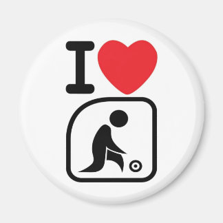 I kärlek gräsmatta bowls magnet