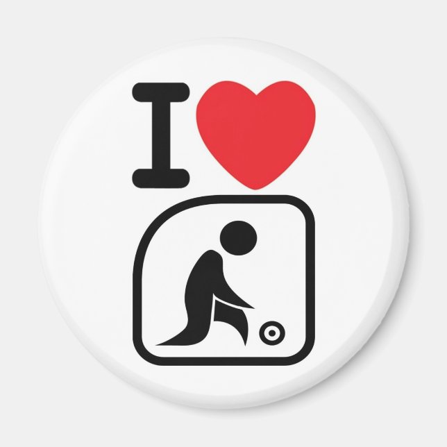 I kärlek gräsmatta bowls magnet (Framsidan)
