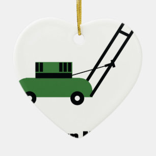 I kärlek Gräsmatta Mowers Julgransprydnad Keramik