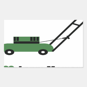 I kärlek Gräsmatta Mowers Rektangulärt Klistermärke