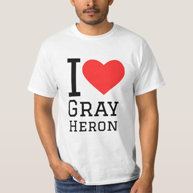 I kärlek grått heron t shirt (Framsida)