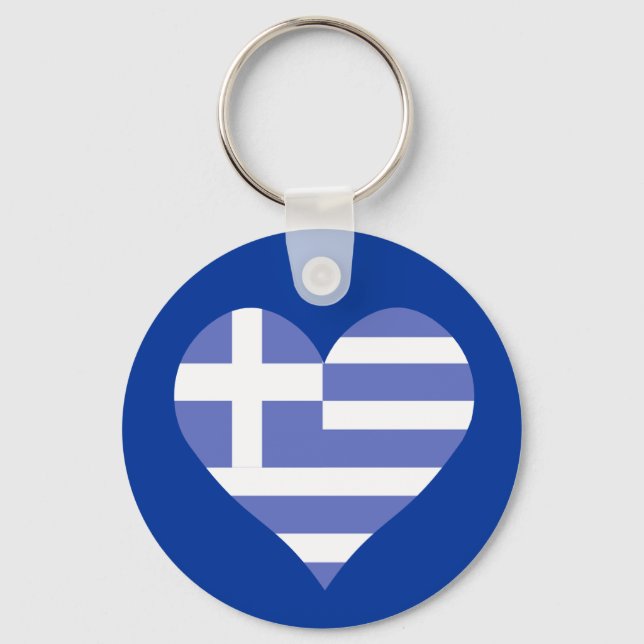 I Kärlek Greece Heart Nyckelring (Framsida)