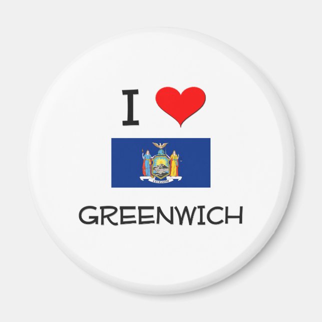 I Kärlek Greenwich New York Magnet (Framsidan)