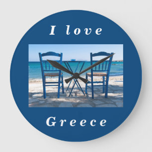 I kärlek, Grekland, taverna, fotoblå och vit Stor Klocka