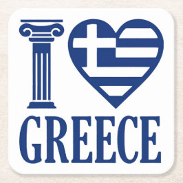 I kärlek Grekland Underlägg Papper Kvadrat