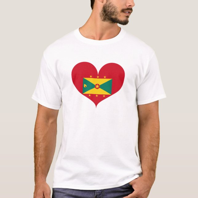 I Kärlek Grenada Flagga T Shirt (Framsida)