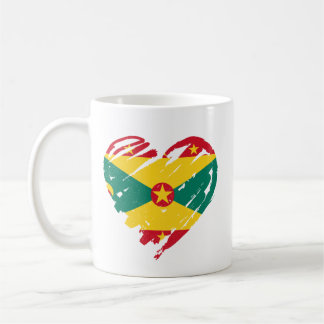I Kärlek Grenada - Grenadian Flagga Heart Shape Kaffemugg
