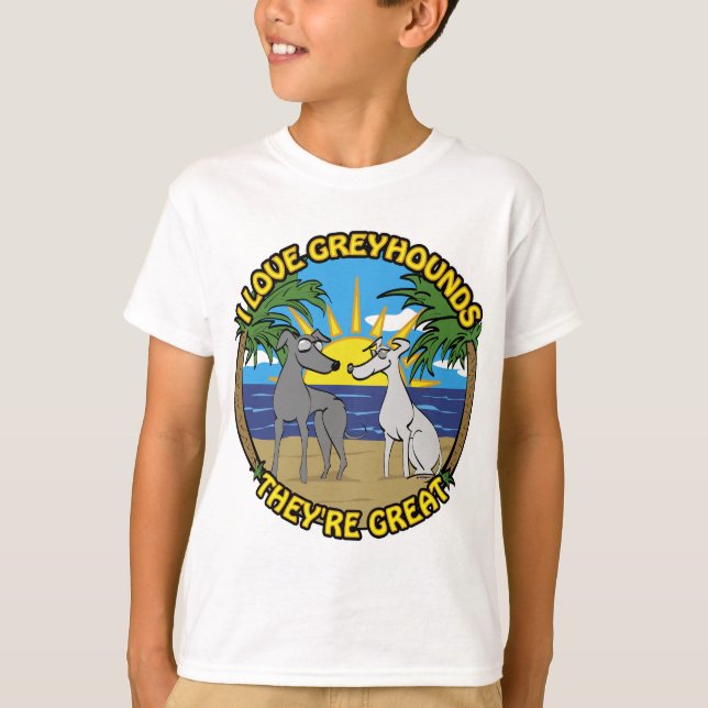 I KÄRLEK GREYHOUNDS DE ÄR UNDERBARA TEE (Framsida)