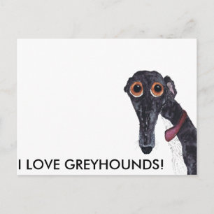 I KÄRLEK GREYHOUNDS! VYKORT