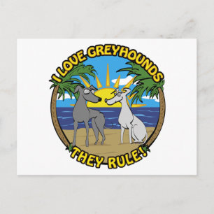 I KÄRLEK GREYHOUNUNES DE REGELN VYKORT
