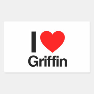 i kärlek griffin rektangulärt klistermärke