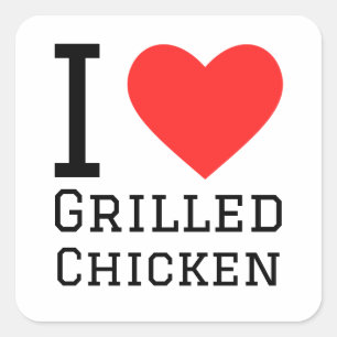 I kärlek grillad kyckling fyrkantigt klistermärke