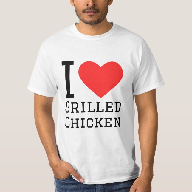 I kärlek grillad kyckling t shirt (Framsida)
