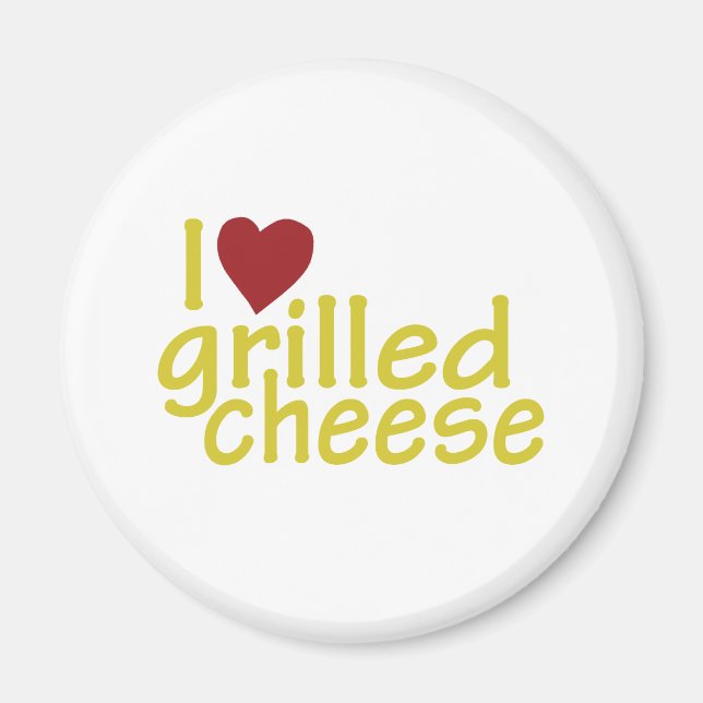 I Kärlek Grilled Cheese Magnet (Framsidan)
