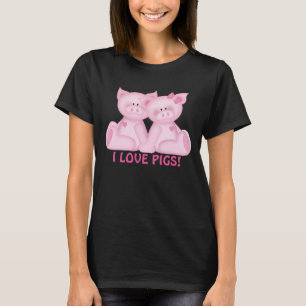 I kärlek grisar tecknad roligt t-shirt