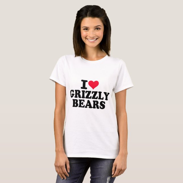I Kärlek Grizzly Bears T-shirt (Hel framsida)