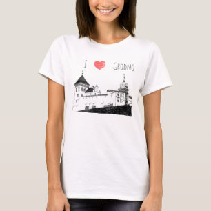I Kärlek Grodno Belarus Architecture Sketch Castle T Shirt