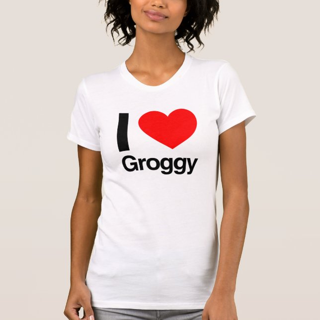 i kärlek groggy tee shirt (Framsida)
