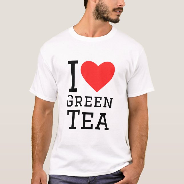 I kärlek grönt te t shirt (Framsida)