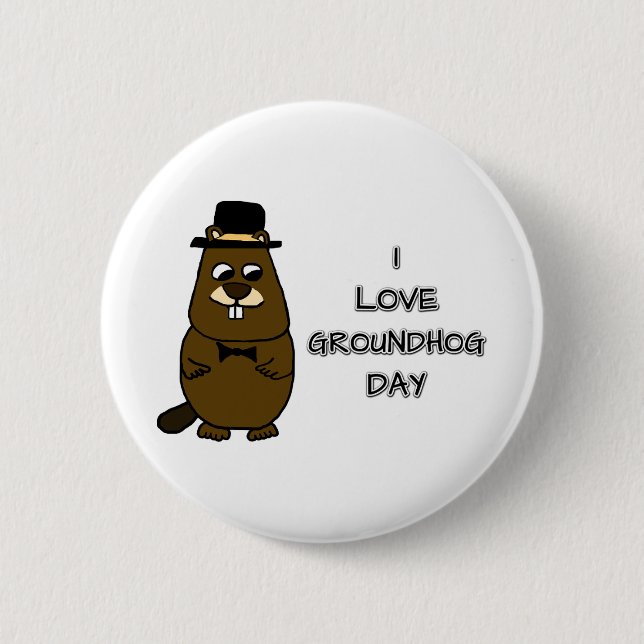 I kärlek Groundhog Day Knapp (Framsida)