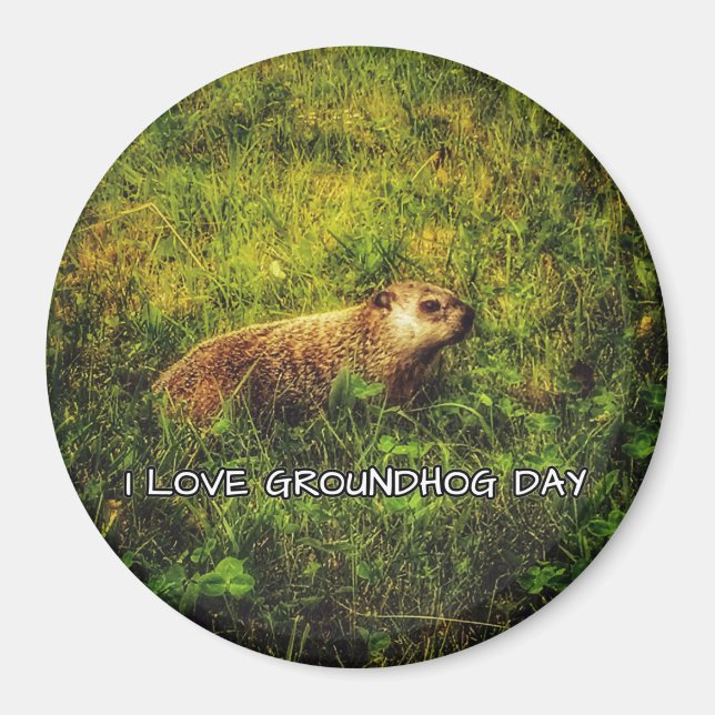 I kärlek Groundhog Day Magnet (Framsidan)