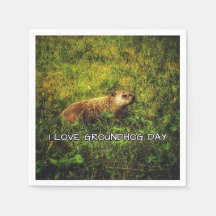 I kärlek Groundhog Day napkins