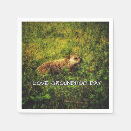 I kärlek Groundhog Day napkins Pappersservett