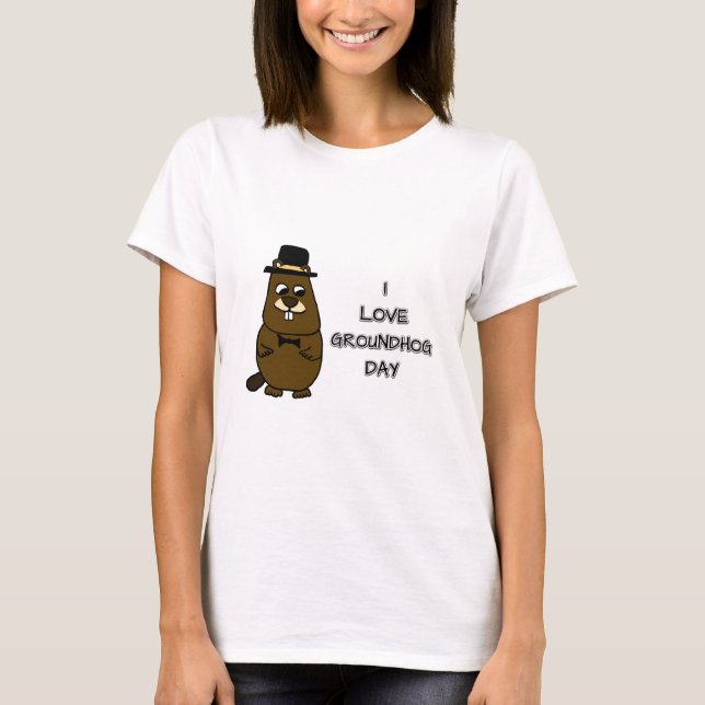 I kärlek Groundhog Day T Shirt (Framsida)