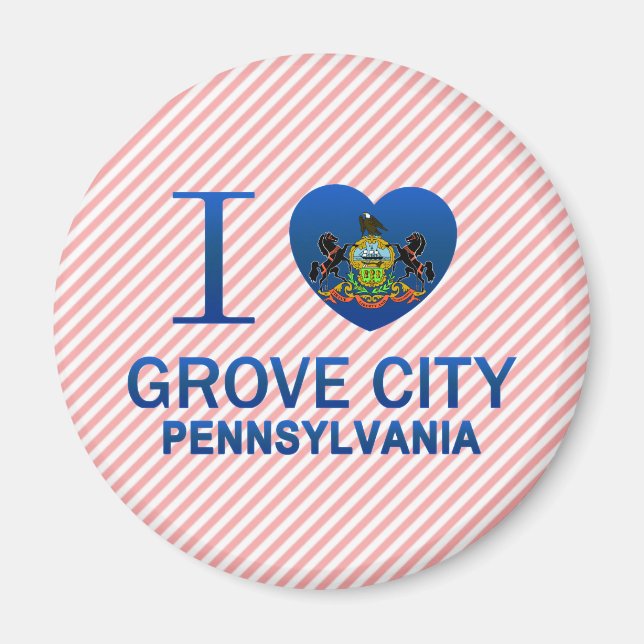 I Kärlek Grove City, PA Magnet (Framsidan)