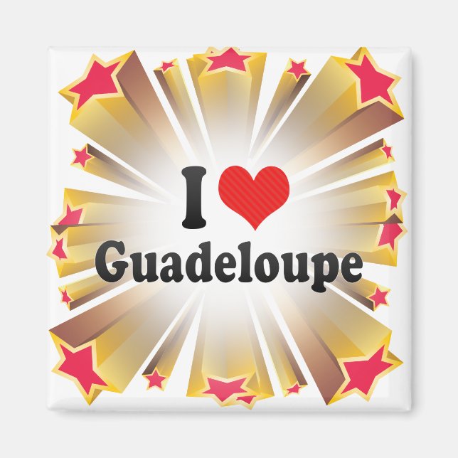 I Kärlek Guadeloupe Magnet (Framsidan)