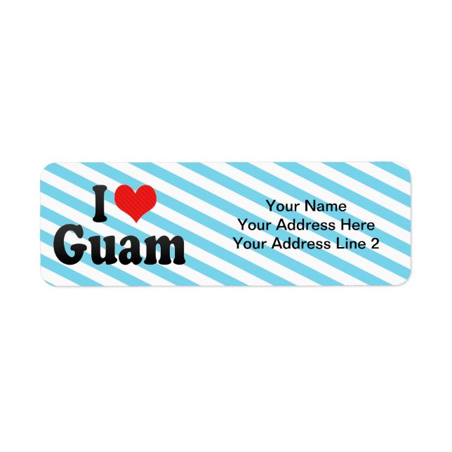 I Kärlek Guam Returadress Etikett (Framsidan)