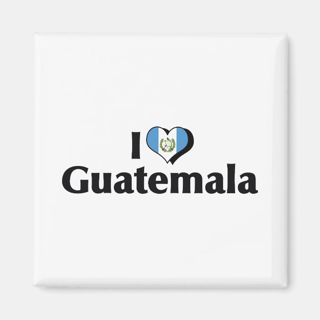 I Kärlek Guatemala Flagga Magnet (Framsidan)